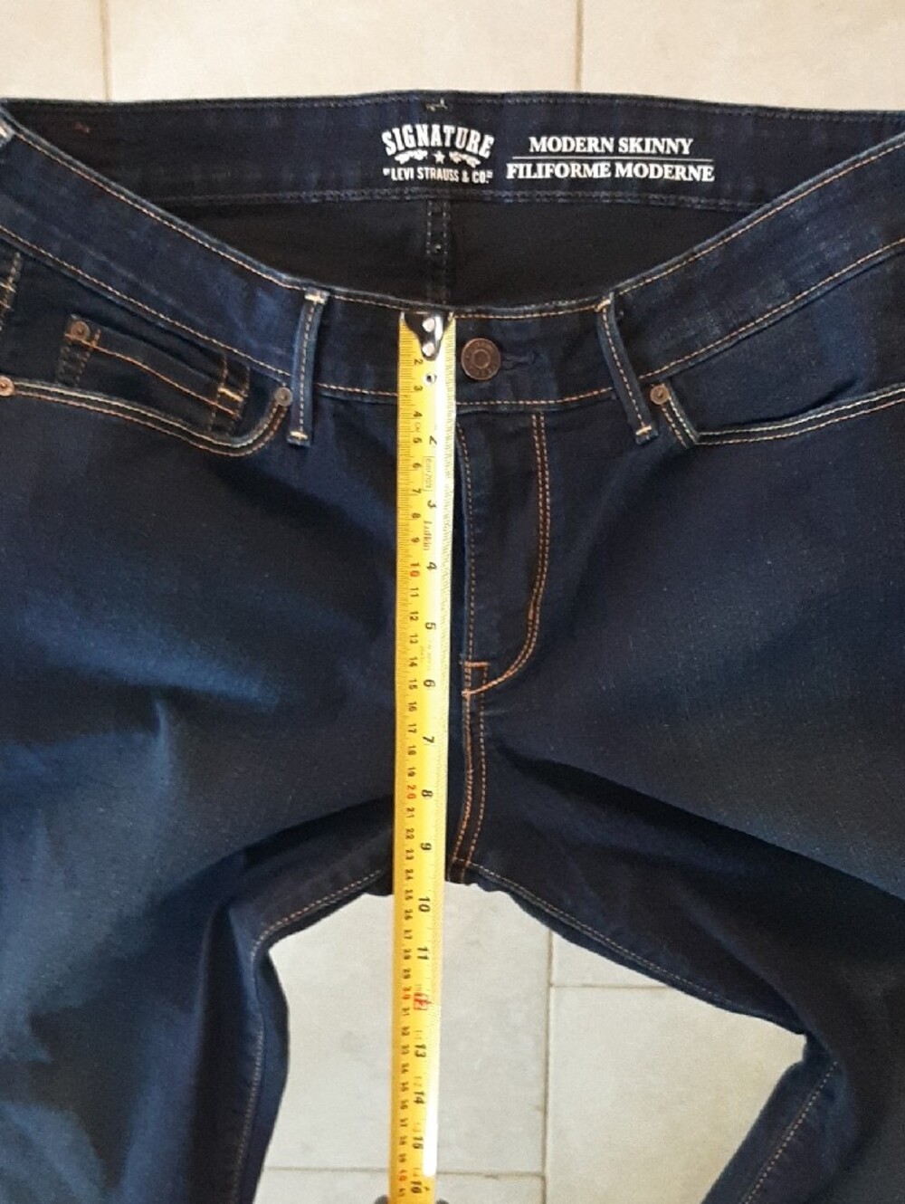 πSignature by Levi Strauss NWOT Dark Blue "MODERN" Skinny Jeans W 31 L 32 - Picture 4 of 10